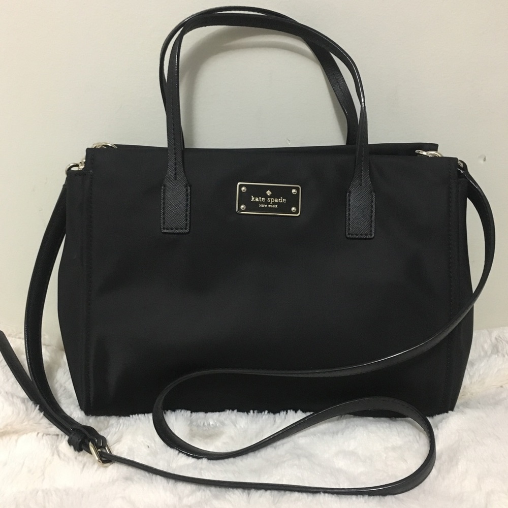 Kate Spade Small Loden Black Nylon Satchel Handbag